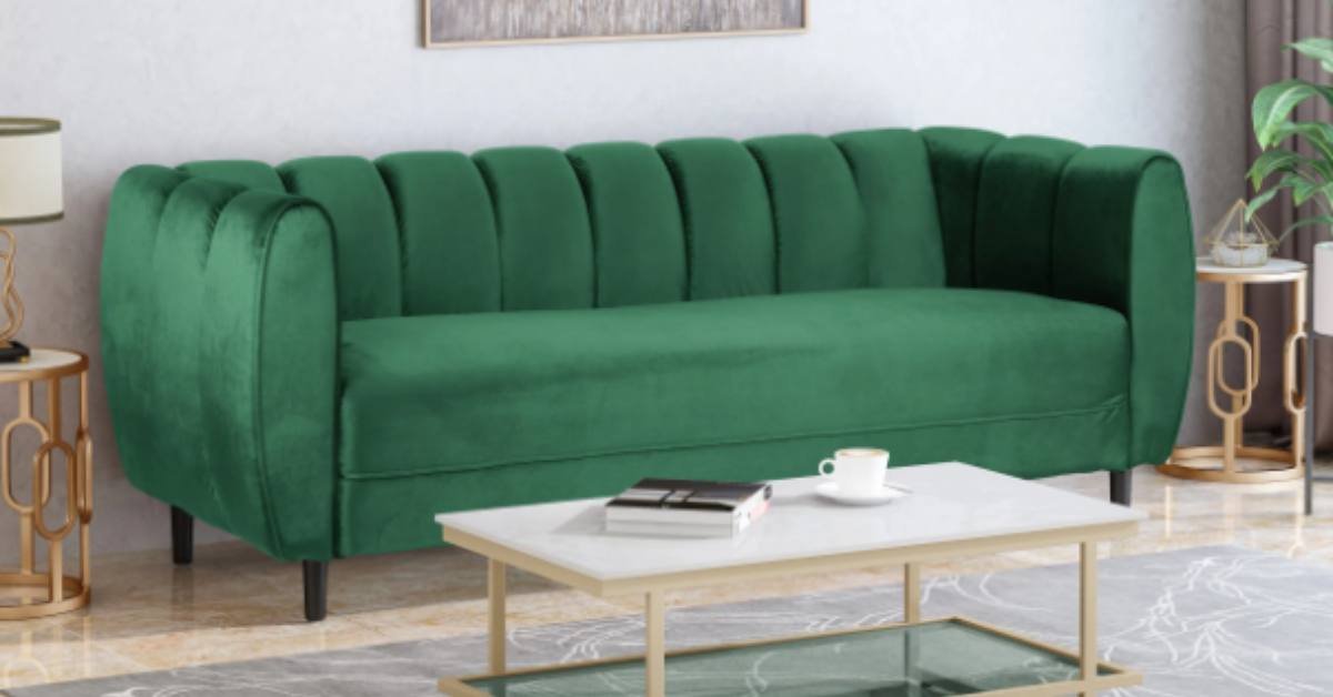 Yuma Modern Velvet 3-Seater Sofa