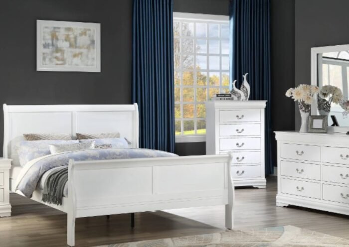 Coaster Louis Philippe Full Sleigh Panel Bed in White