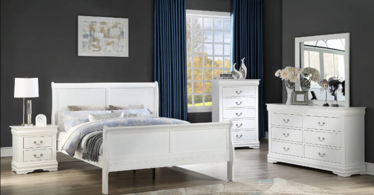 Coaster Louis Philippe Full Sleigh Panel Bed in White